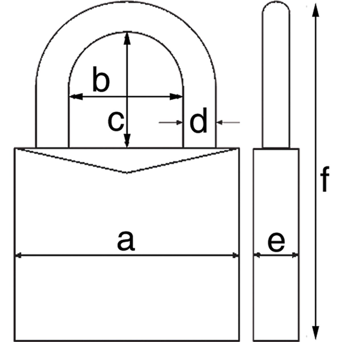Kodehengelås 183AL/45  m/5 kodehjul aluminium